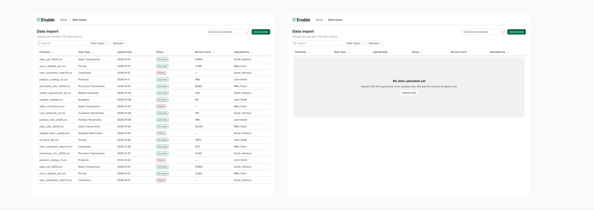 Enable Edge data import and onboarding landing page
