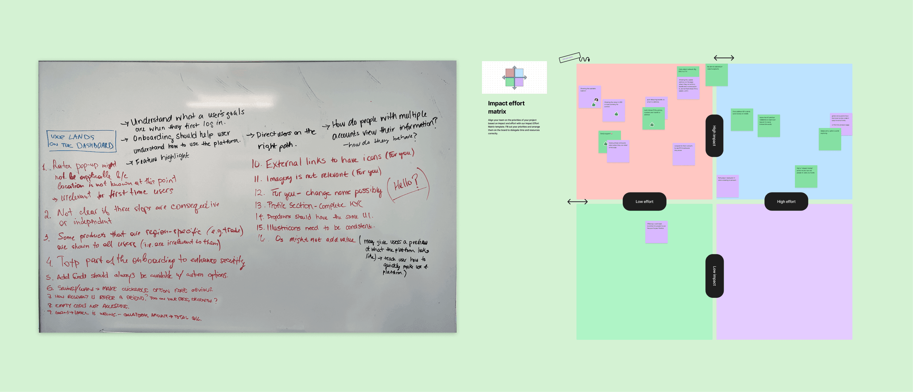 Prioritization workshop with impact-effort matrix