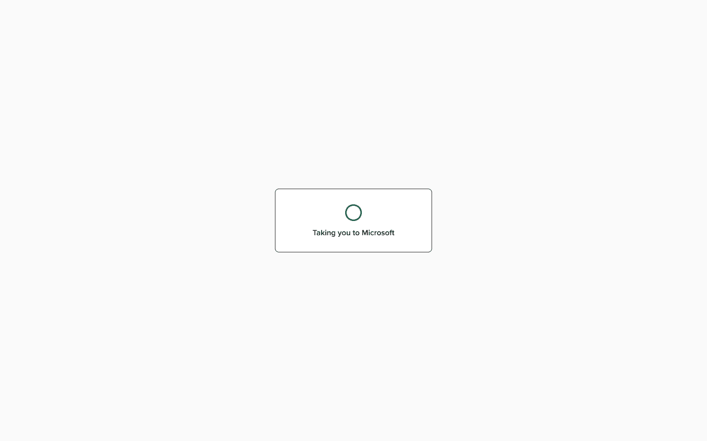 SSO redirect interstitial handing off to the customer's identity provider